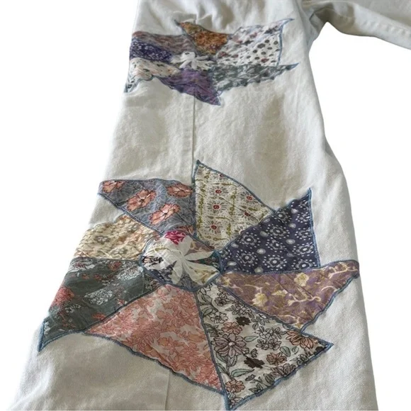 ANTHROPOLOGIE FOREVER THAT GIRL PALAZZO QUILTED PATCHWORK PANTS SIZE MEDIUM